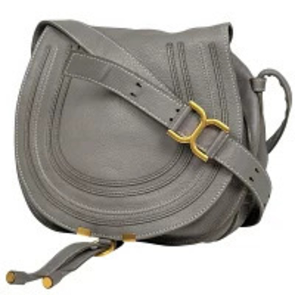 Chloe Marcie Shoulder Bag Leather Greige